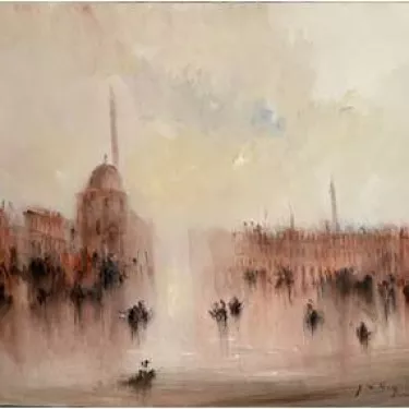 V01 - Gondoles sur la Lagune - 65x54 cm