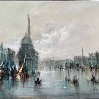 V05 - Nuit tombante sur le Canal - 35 x 27 cm