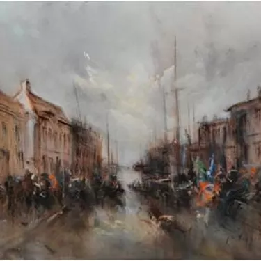 V13 - Canal dans la Cité - 55 x 46 cm