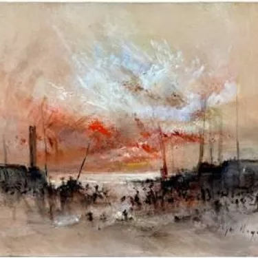 M05 - Ciel rougeoyant - 35 x 27 cm