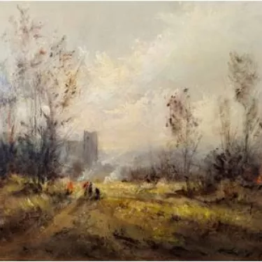 P04 - A l'approche du Château - 46 x 38 cm