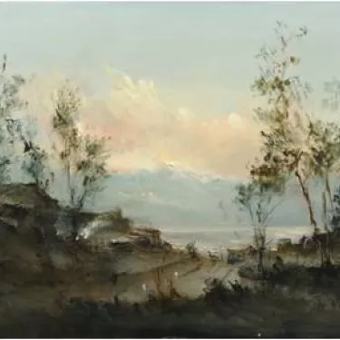 P06 - Coucher bleuté - 35 x 27 cm