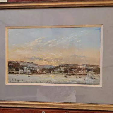 G03 - Gouache - Intitulée Les étangs à Palavas les Flots de Jean-Michel Noquet (1950-2014)