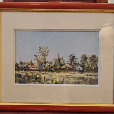 G04 - Gouache - Intitulée Le Taillon Médoc de Jean-Michel Noquet (1950-2014)