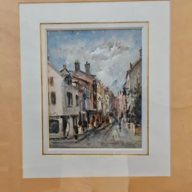 G07 - Gouache - Intitulée Marly Le Roi de Jean-Michel Noquet (1950-2014)