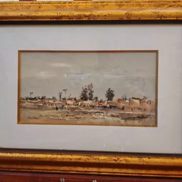 G08 - Gouache - Intitulée Marakech de Jean-Michel Noquet (1950-2014)