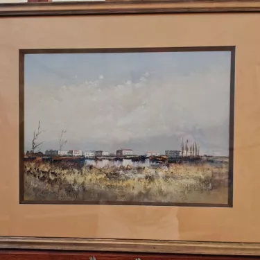 G21 - Gouache - Intitulée Sur les rives à Cassis de Jean-Michel Noquet (1950-2014)