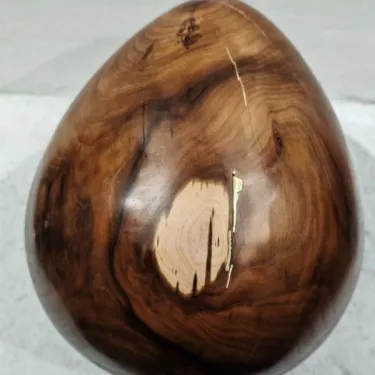 Precious Wood Egg - Moroccan Almond Tree - Created by Pascaline BRIZEPIERRE, cabinetmaker -