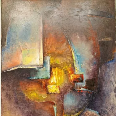 Oil on canvas by René Berthet (1941-2018)