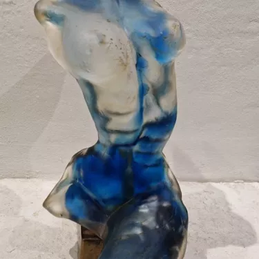 Pâte de Verre sculpture - Entitled ‘Bust of a Woman’.by yves Lohé